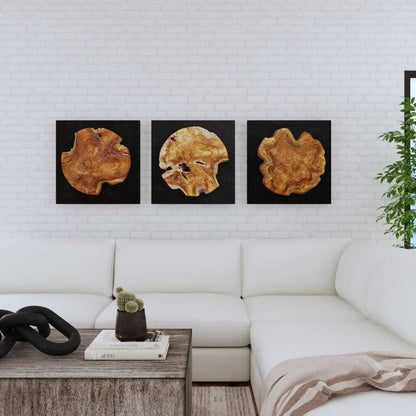 Teak Wood Wall Decor Set/3