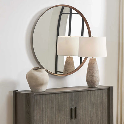Round Bronze Mirror