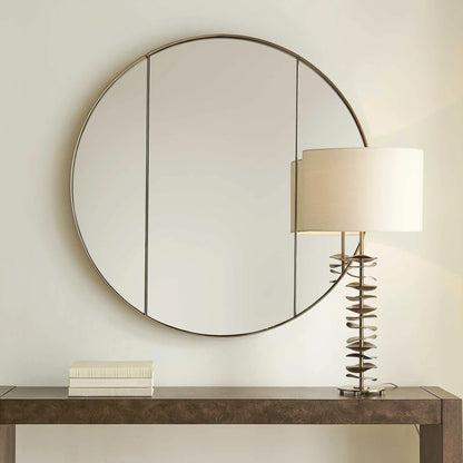 Antique Brass Round Mirror