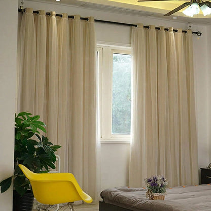 Solid Colour Double Layer Curtains | Light Filtering, Thermal Insulated | Wide Size Range 39" to 118"