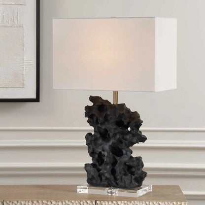 Basalt Black Stone Table Lamp