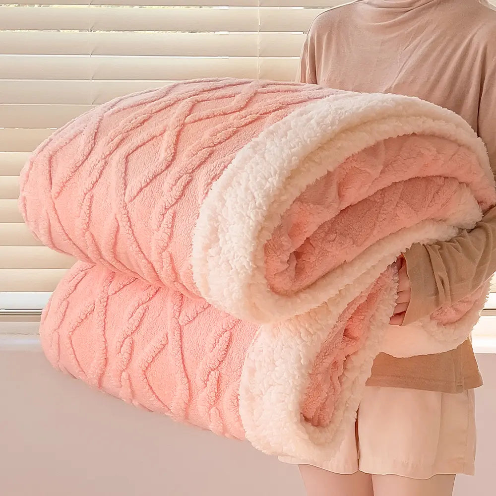 Carlmaya Fluffy Sherpa Blanket, Ultra Soft Fuzzy Throw Blanket for Couch and Bed, Warm Thick Fleece Blanket