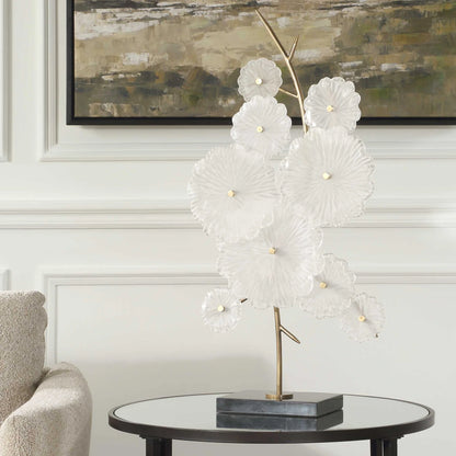 Glass Floral Table Sculpture