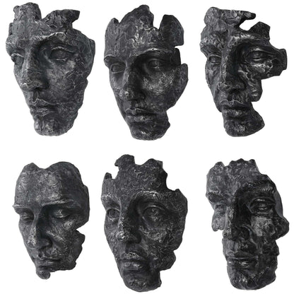 Sculptural Mask Wall Decor, Set of 6
