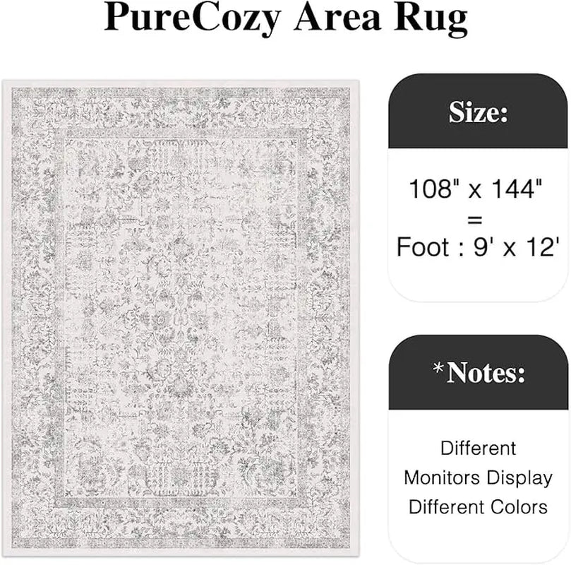 Purecozy Pet Friendly 9x12 Vintage Area Rug