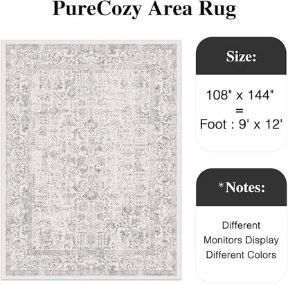 Purecozy Pet Friendly 9x12 Vintage Area Rug