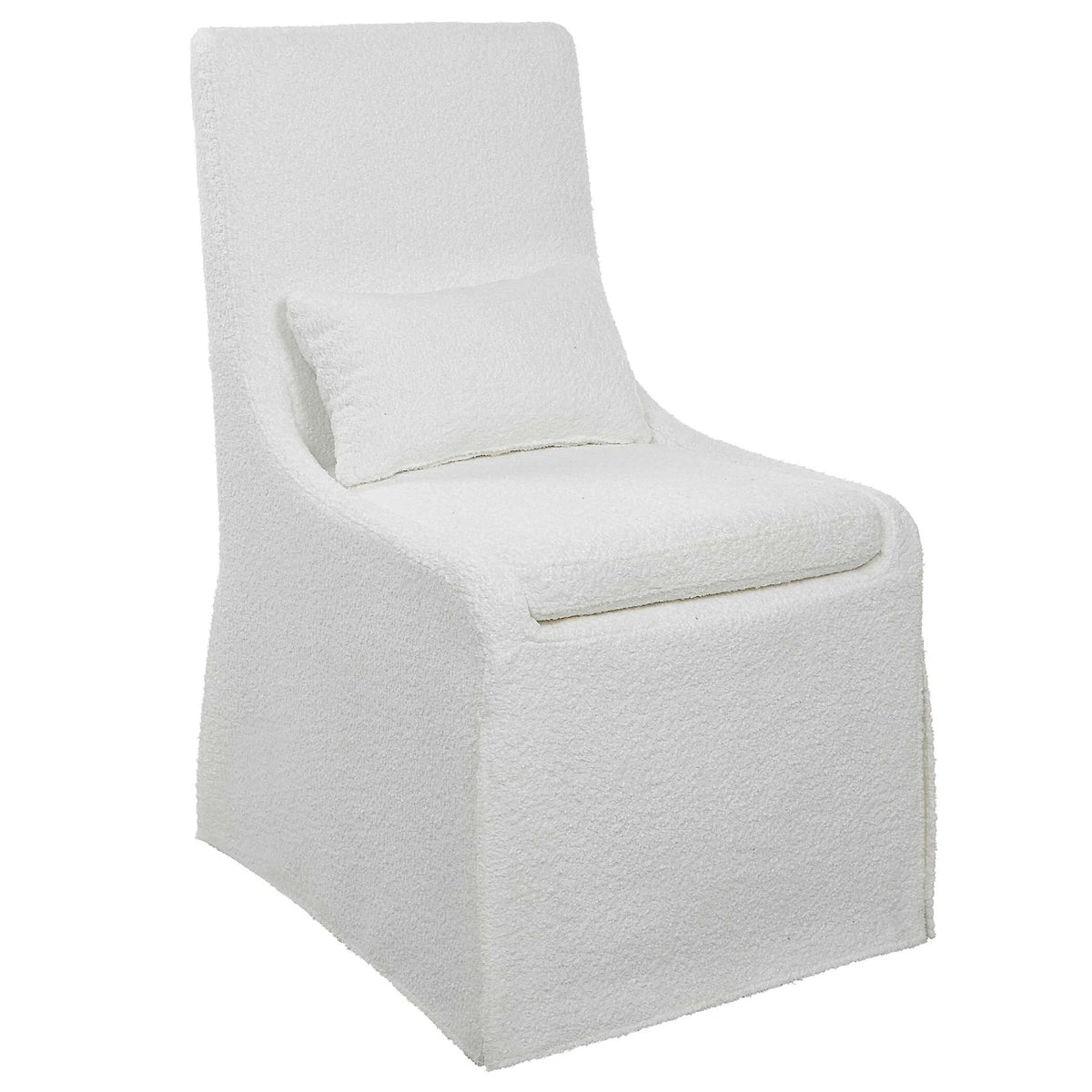 White Linen Armless Chair