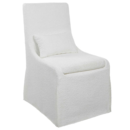 White Linen Armless Chair