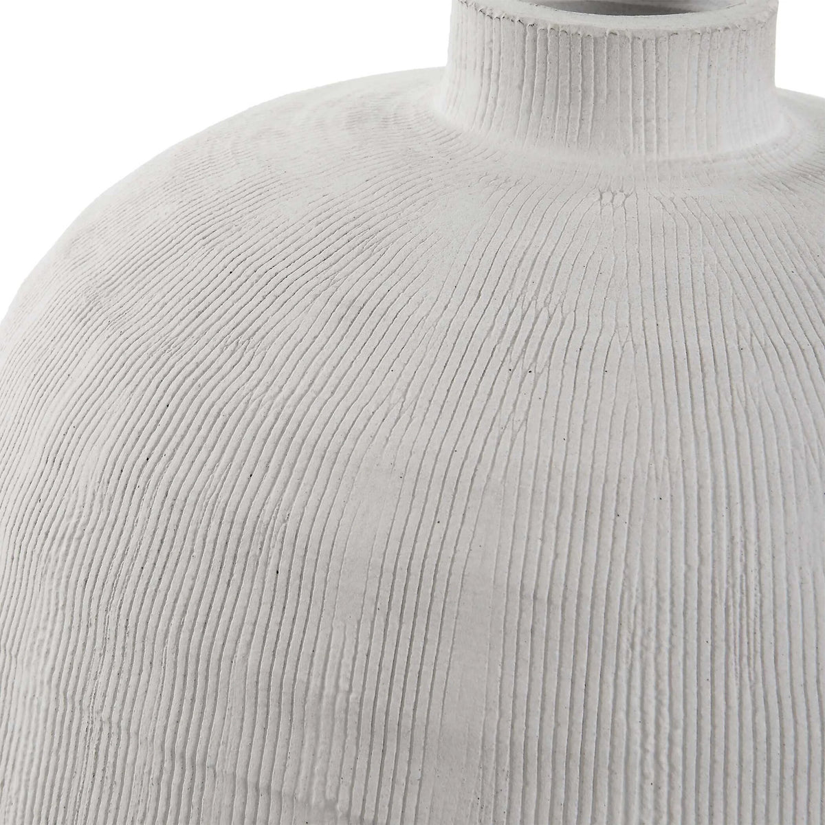 Etched White Ceramic Vase