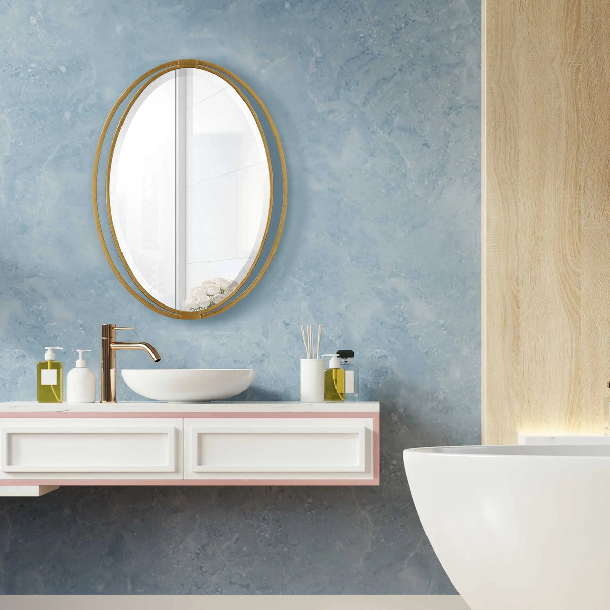 Oval Gold Mirror