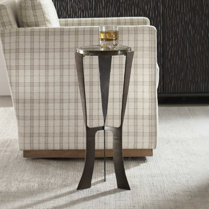 Dark Bronze Cast Glass Drink Table
