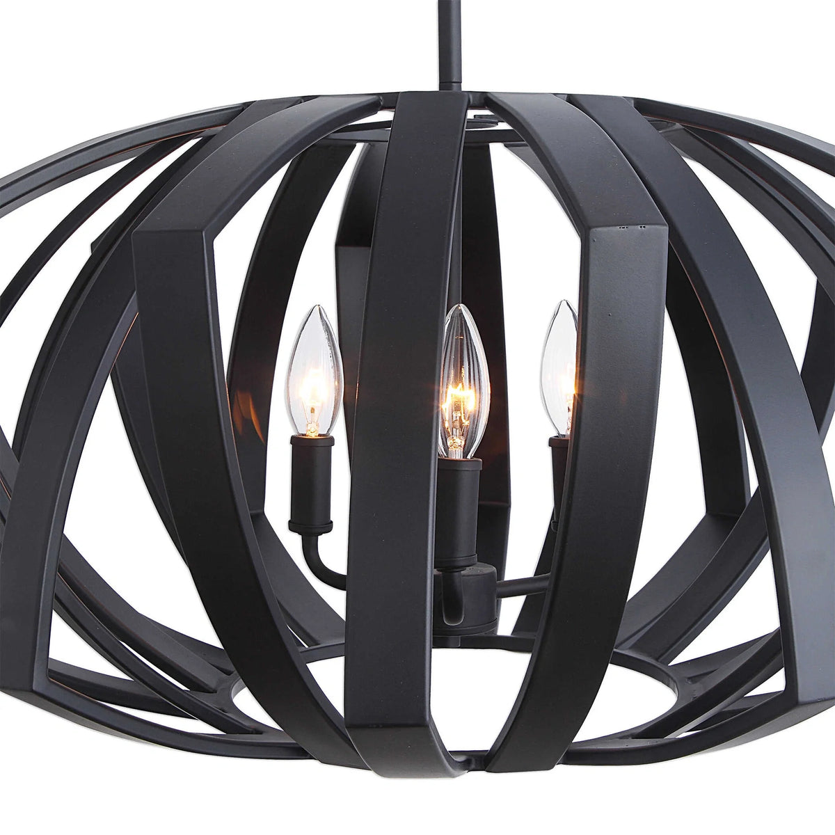 Black Geometric 3 Light Pendant