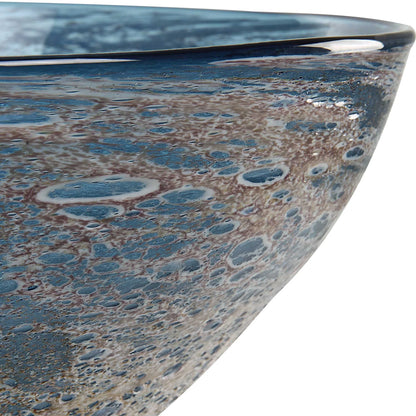 Aqua Blown Glass Bowl