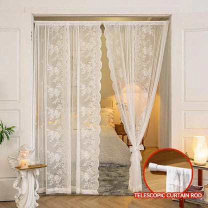 Lace Room Curtains - Adjustable Privacy Screen & Partition for a Home Decor