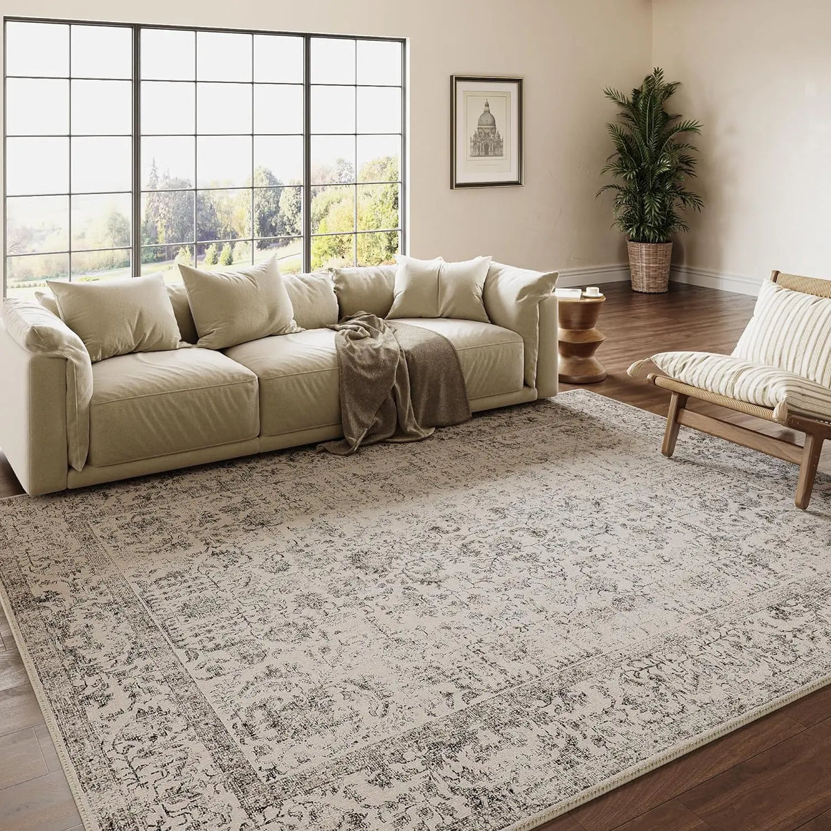 Purecozy Pet Friendly 9x12 Vintage Area Rug