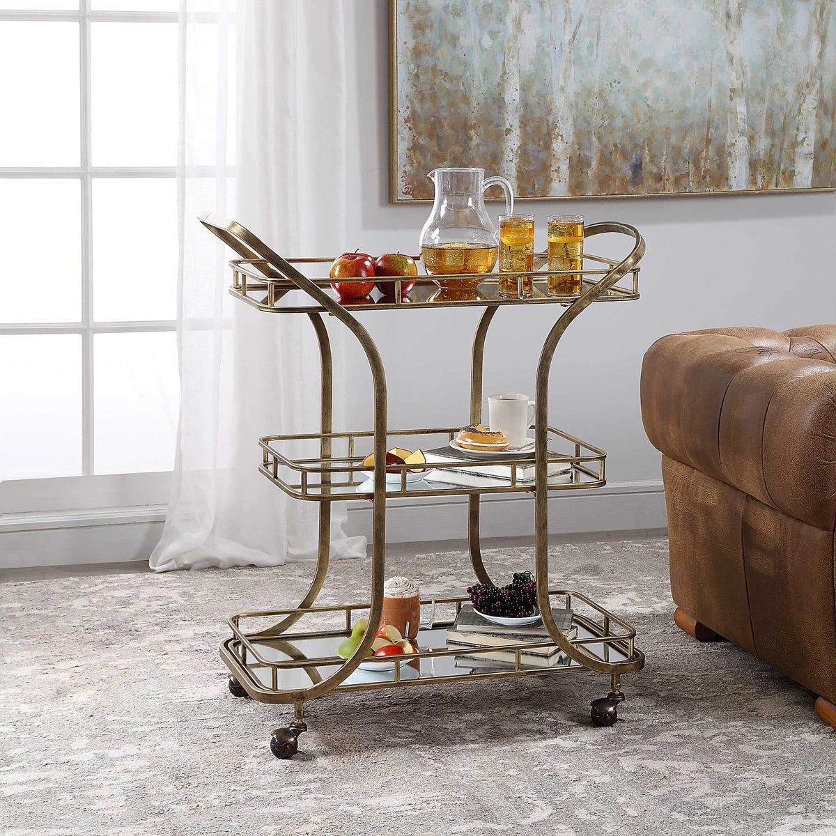 Gold Serving Cart