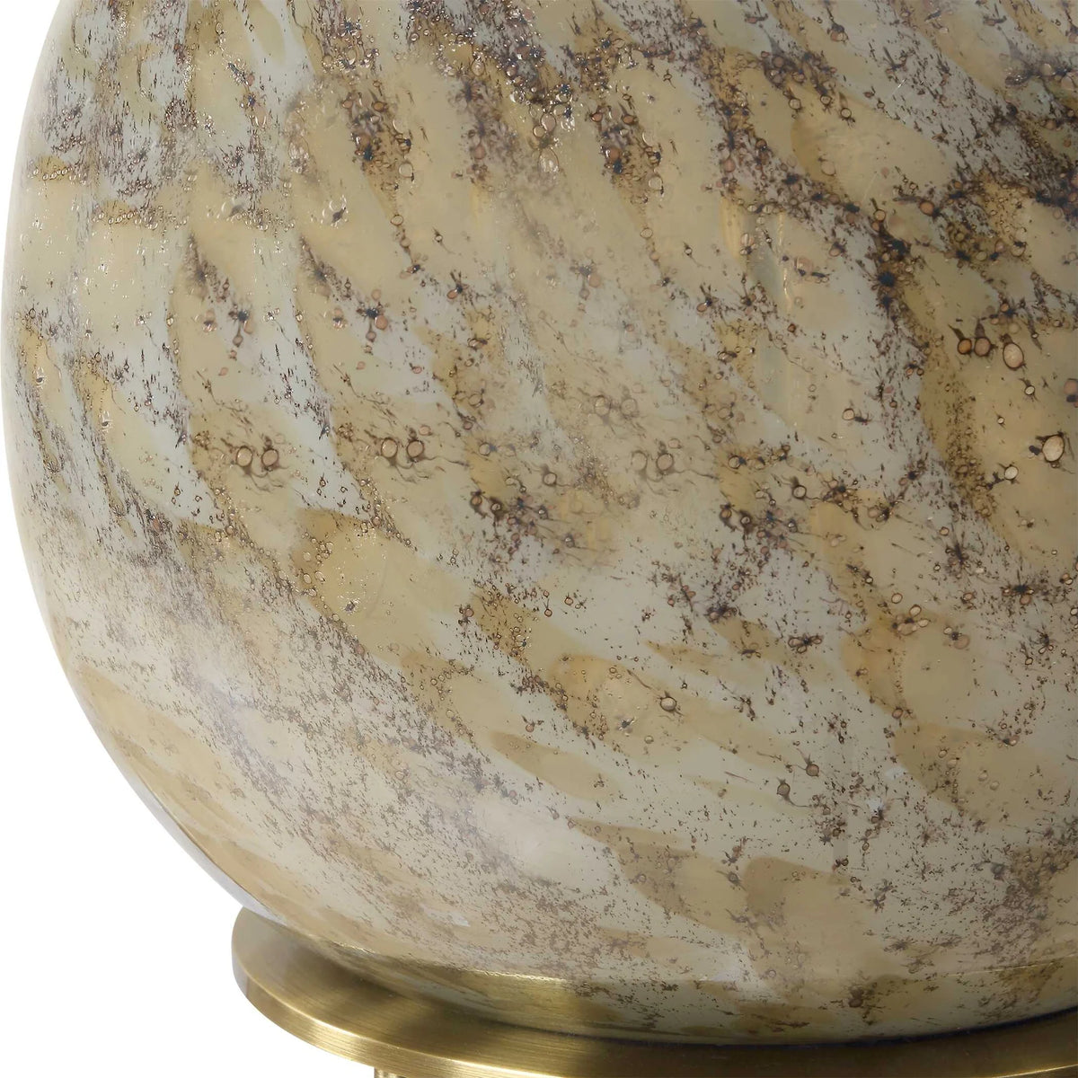 Brown Seeded Glass Table Lamp