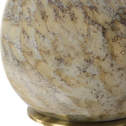 Brown Seeded Glass Table Lamp