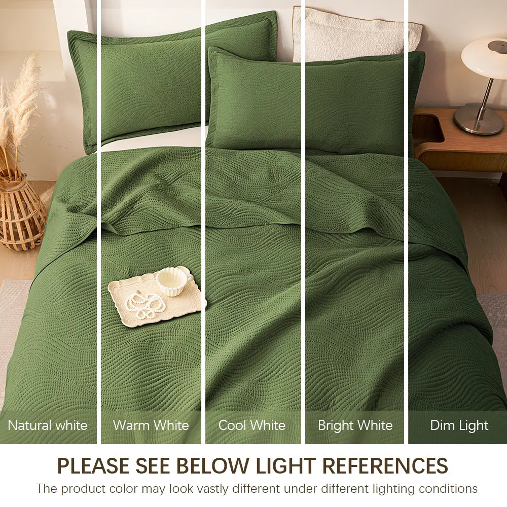 Xaking Solid Comforter Set | Ultrasonic Quilted Lightweight All-Season Bedding with Pillowcases | Six Colours, Twin to King