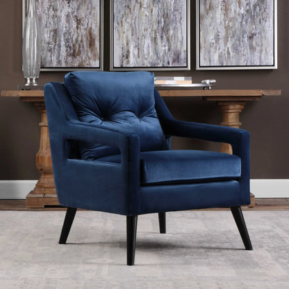 Ink Blue Velvet Armchair