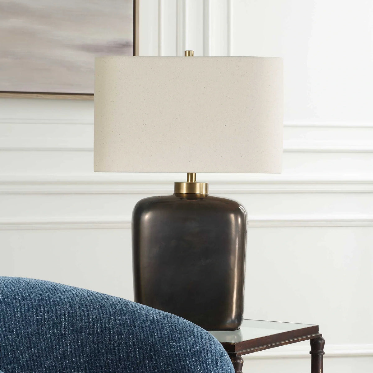 Dark Bronze Crackle Table Lamp