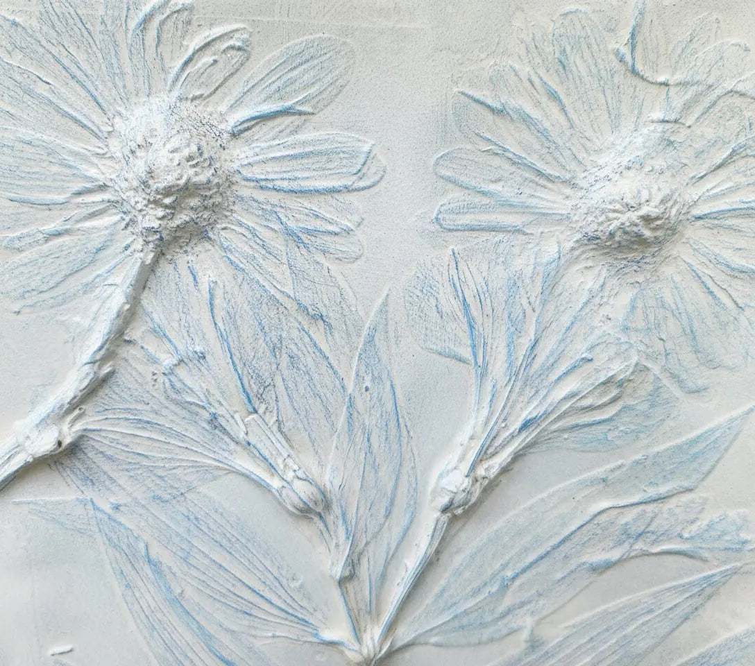 Peruvian Lily & Daisies Plaster Wall Art – A Breath of Fresh Garden Air for Your Home
