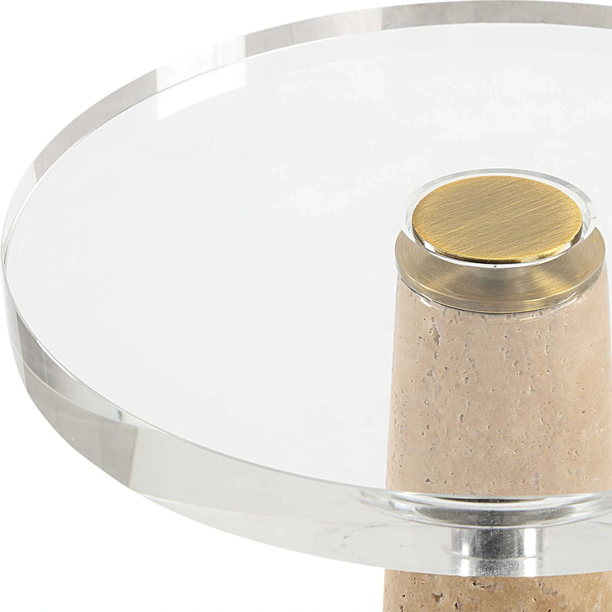 Travertine & Crystal Drink Table