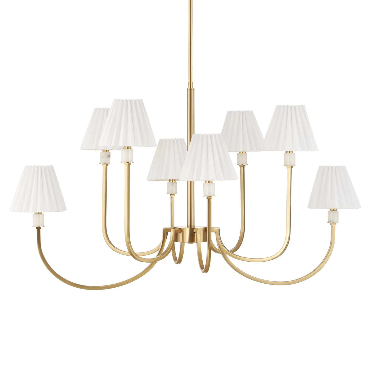 8-Light Brass Oval Chandelier