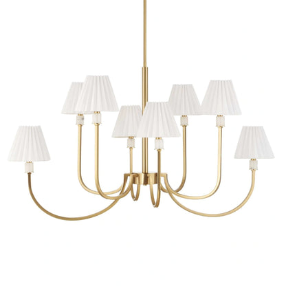 8-Light Brass Oval Chandelier