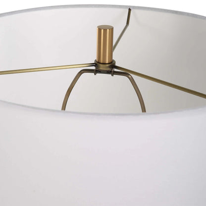 Dual Cone Travertine Table Lamp