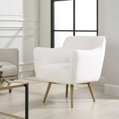 White Sheepskin Swivel Chair