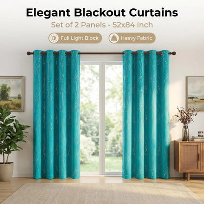 Curtain Club Luxury Blackout Drapes – 2 Panels of Elegance in 20+ Colors for Your Bedroom & Living Room