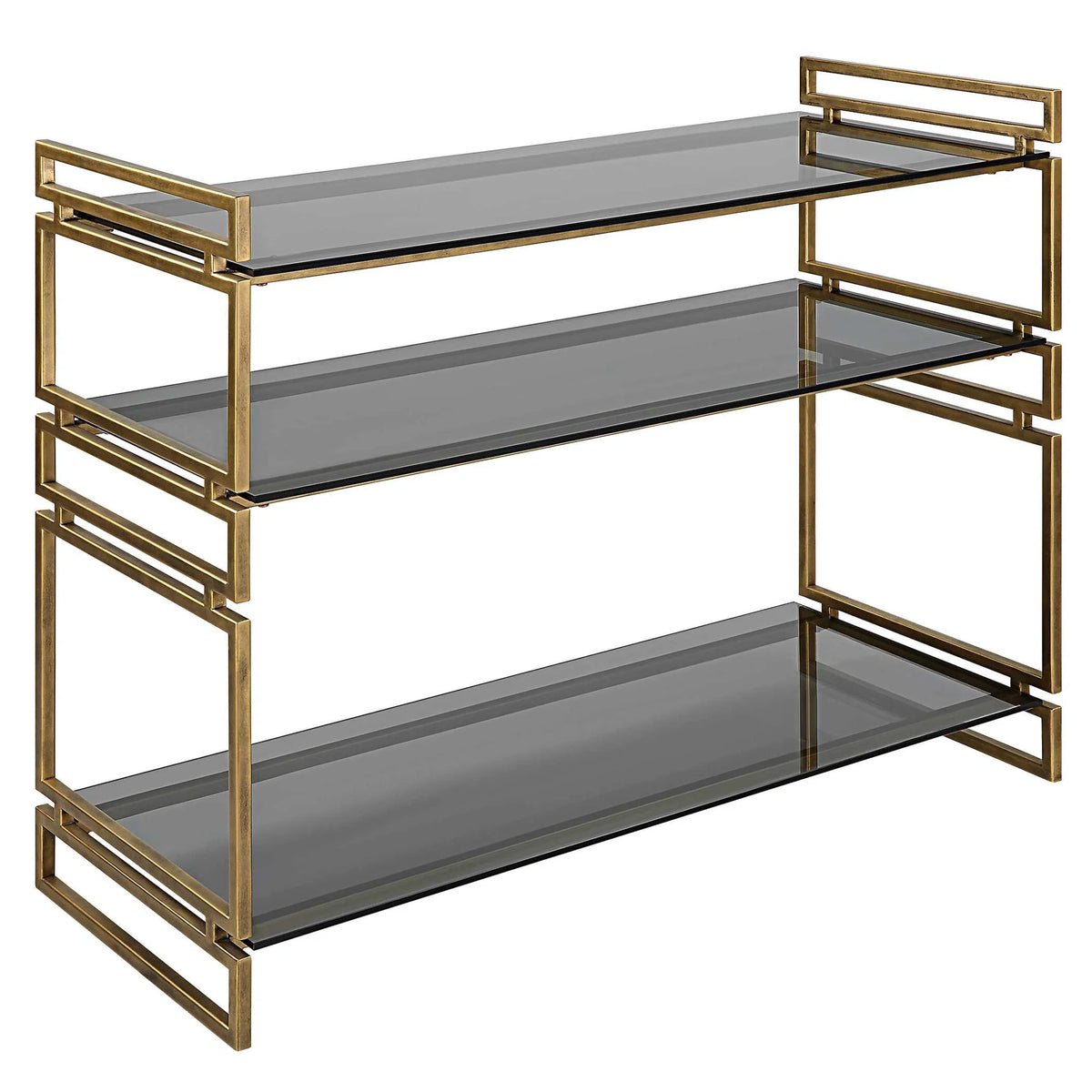Gray Glass Console Table