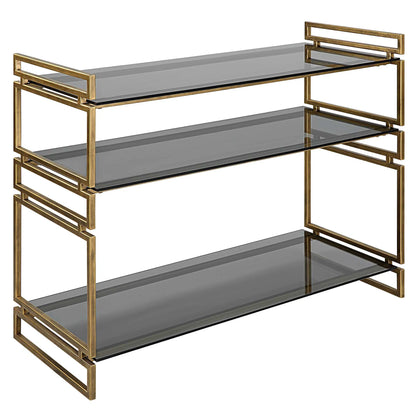 Gray Glass Console Table