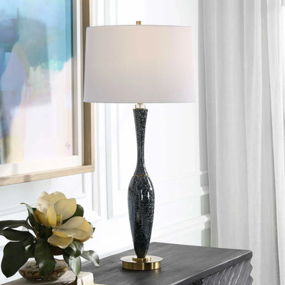 Navy Blue Polished Table Lamp