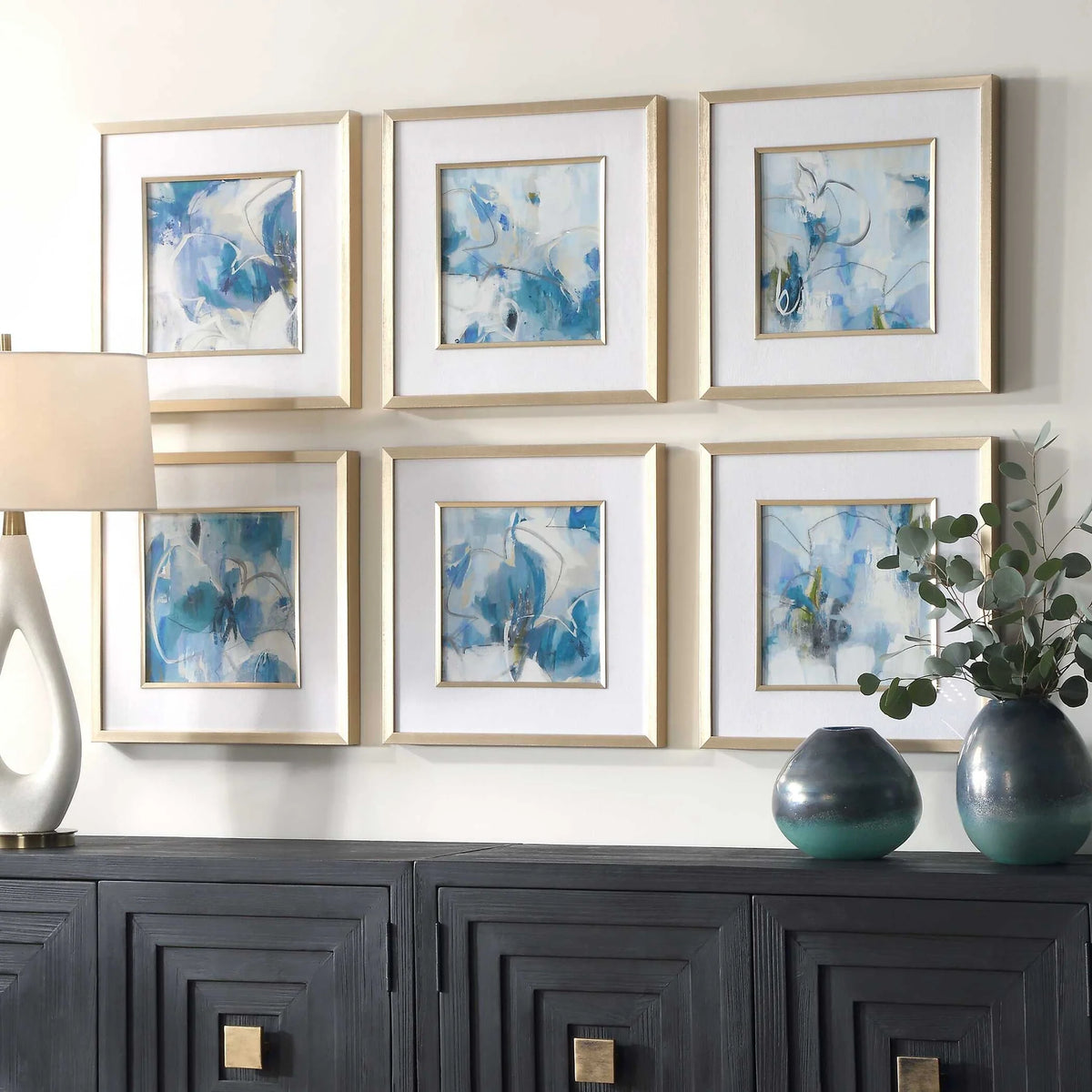 Floral Abstract Prints, Set of 6
