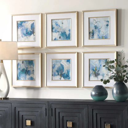 Floral Abstract Prints, Set of 6