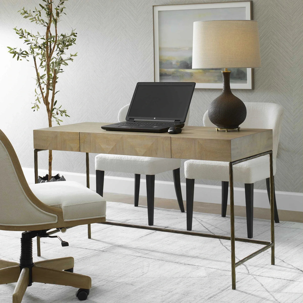 Natural Wood Modern Desk