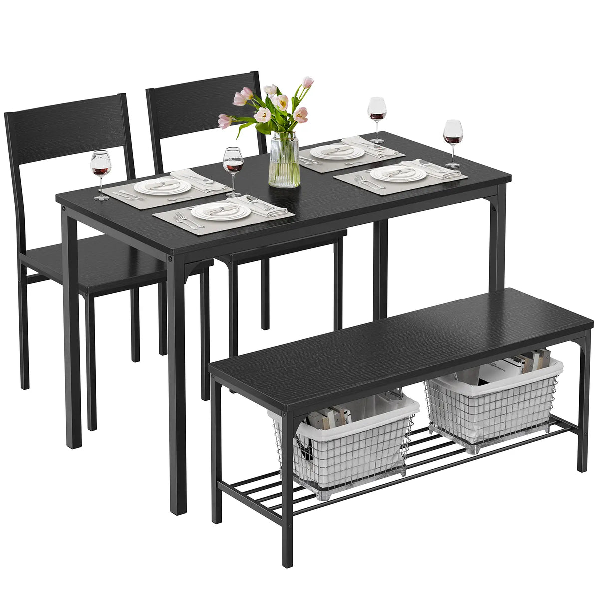 Space-Saving Dining Table Set for 4