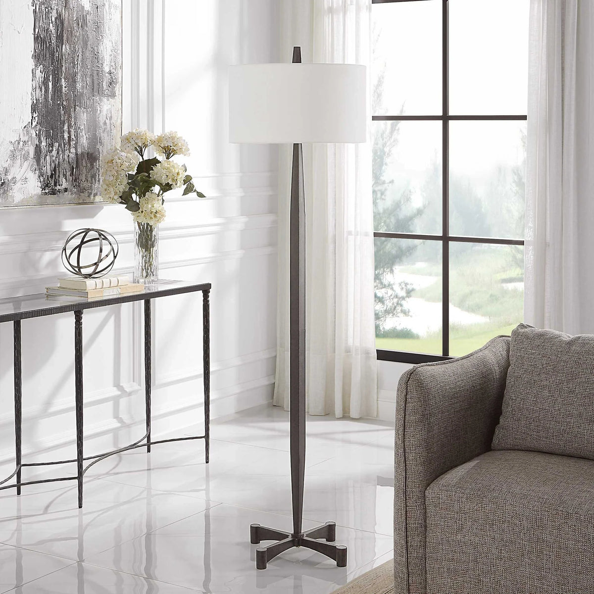Rust Metal Floor Lamp