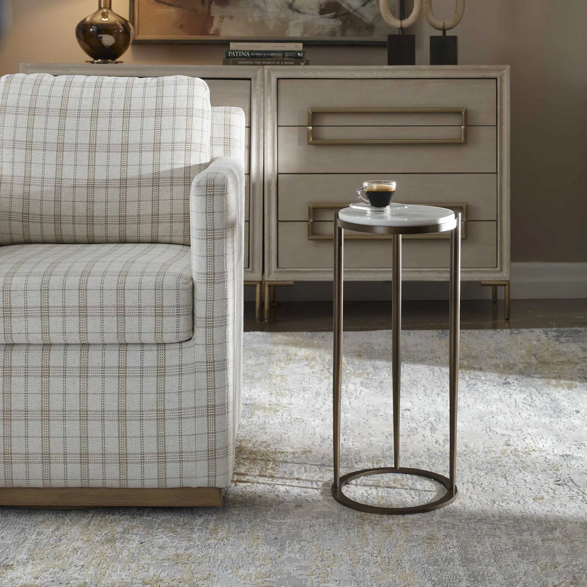 Round Marble Accent Table