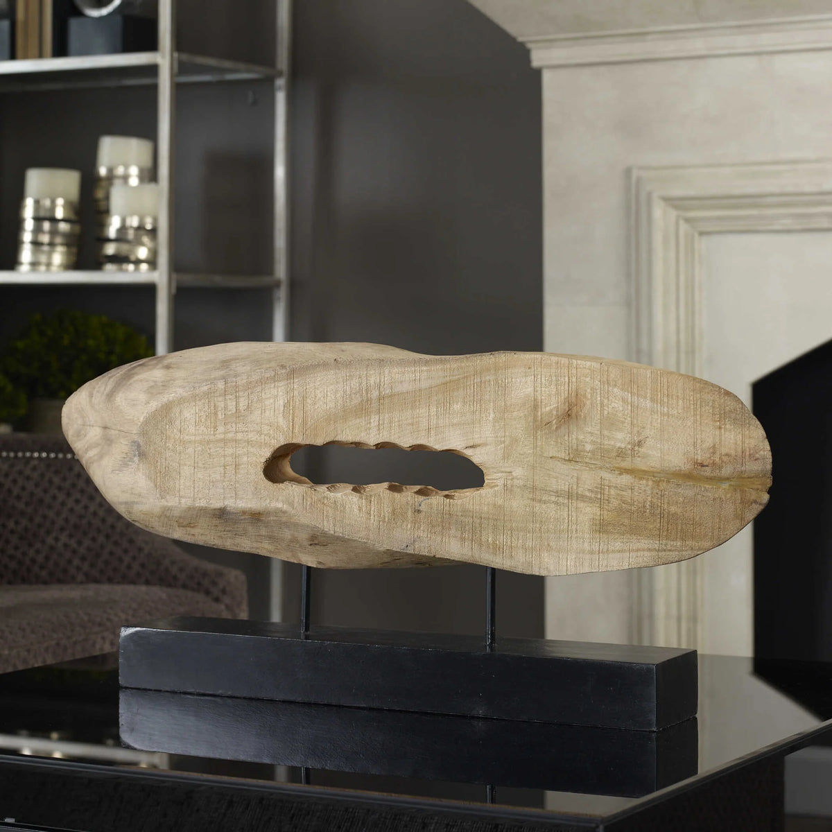 Natural Mango Wood Log Sculpture