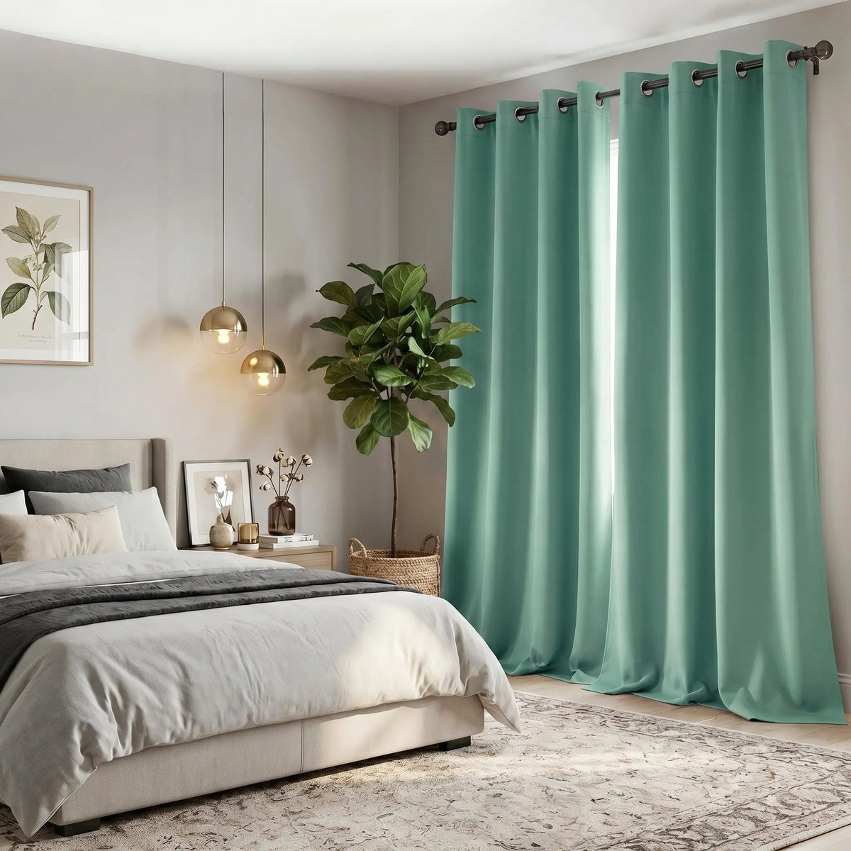 2-Panel 52"x84" Grommet Blackout Curtains - Thermal Insulated, Noise Reducing Drapes for Comfort in Your Bedroom or Living Room