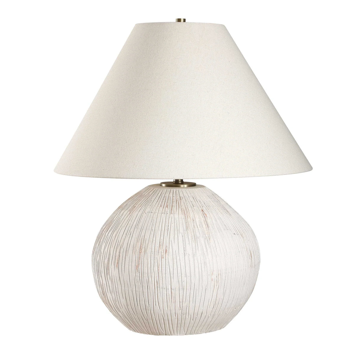 Aged White Table Lamp