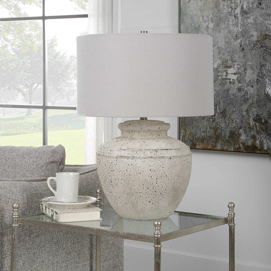 Aged Stone Table Lamp