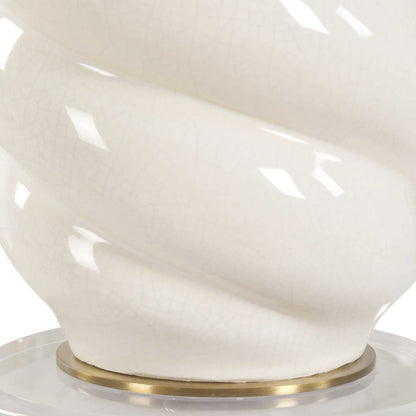 White Swirl Table Lamp