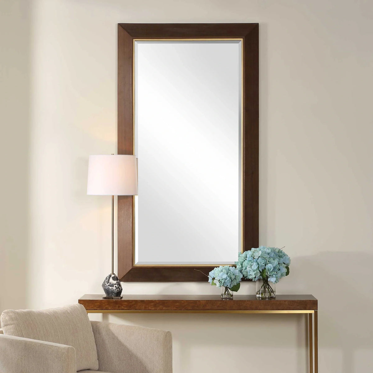 Rectangular Walnut Mirror
