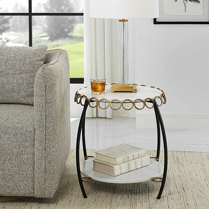 White Marble Side Table
