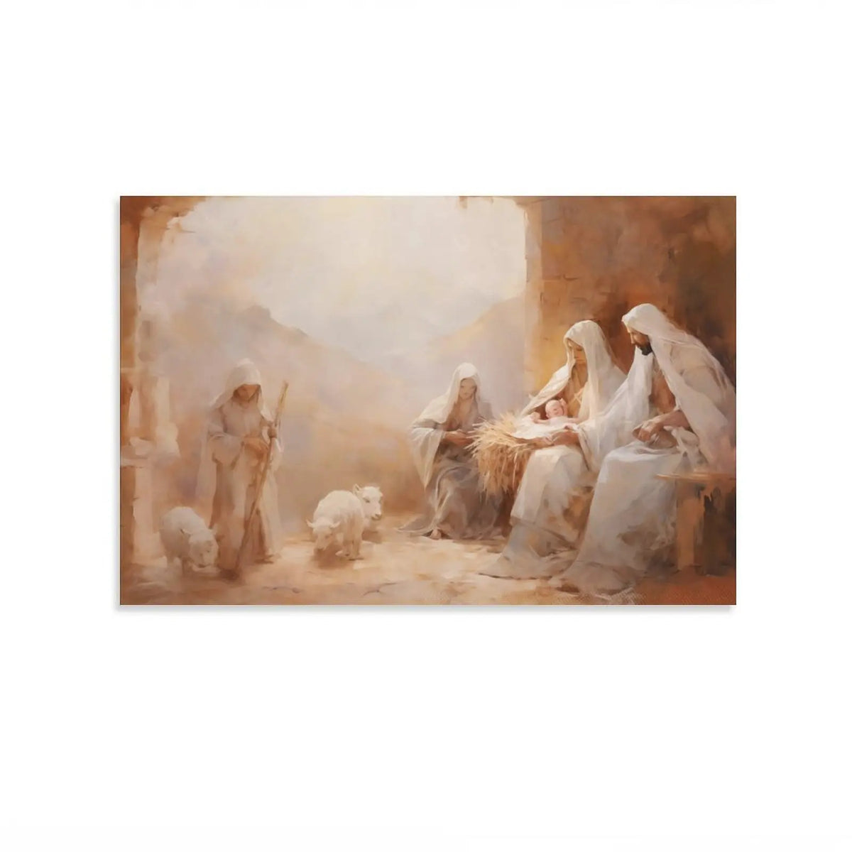 Stunning Vintage Jesus Nativity Wall Art Set - Perfect Christian Decor for Your Living Room, Bedroom, or Prayer Room