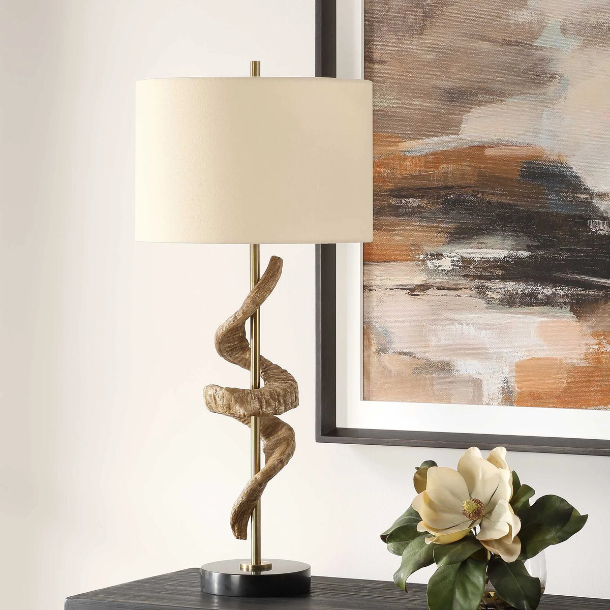Sculptural Horn Table Lamp